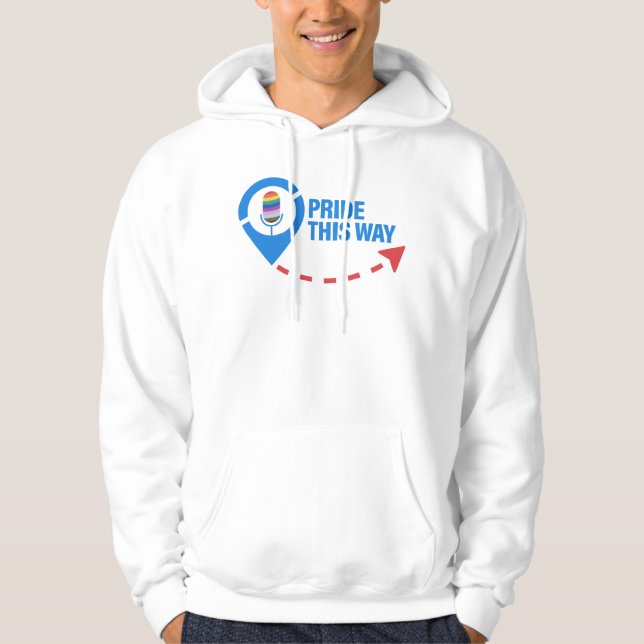Hoodie 'Serverar glädje i varje tidszon.' (Framsida)