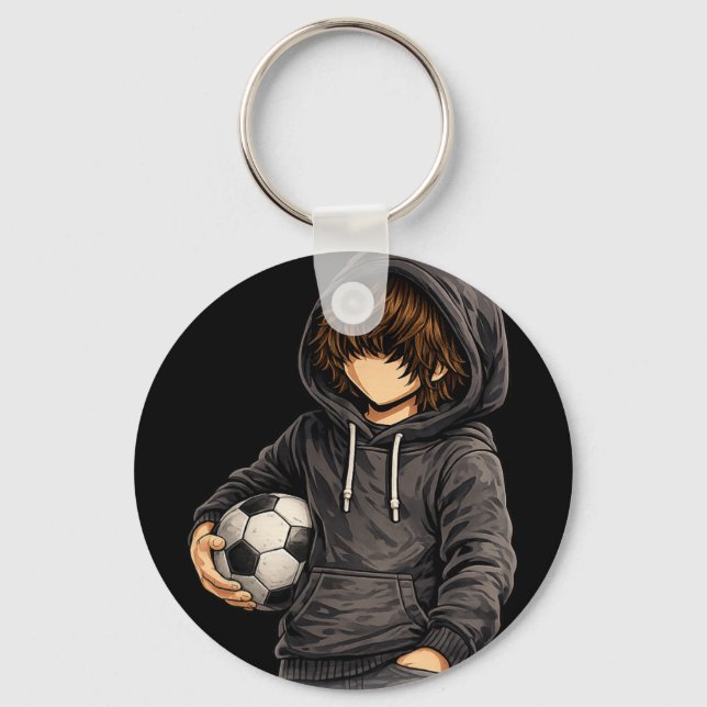 Hoodie stil Rock On Fotboll Fotll  Nyckelring (Framsida)