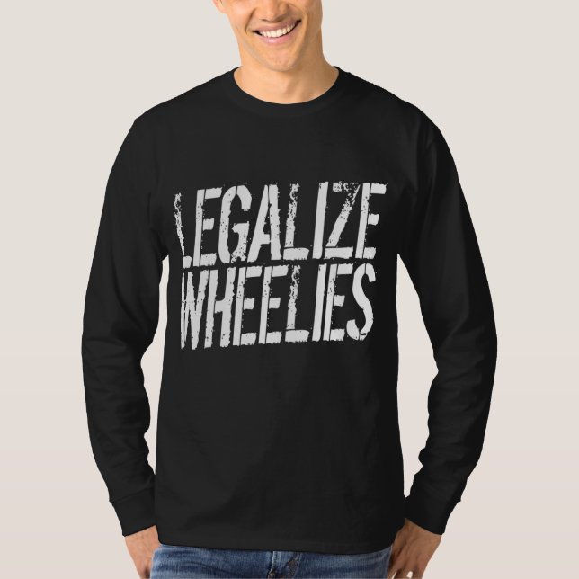 Hoodie Stunt Wheelie Motorcykel Bike Gift eller Tr T Shirt (Framsida)