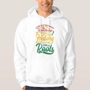 Hoodie-Svart historia månad 100 år Hoodie