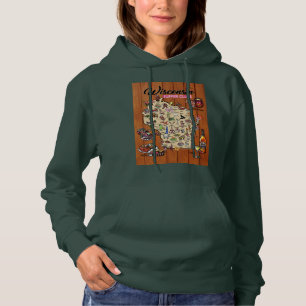 Hoodie Unisex-Wisconsin Supper Klubb Karta T Shirt