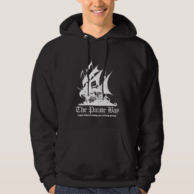 Hoodien för logotyp för piratfjärdvit hoodie (Framsida)
