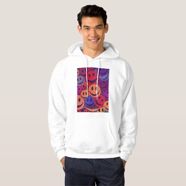 Hoodies Smile Ansikte Hoodie (Hel framsida)