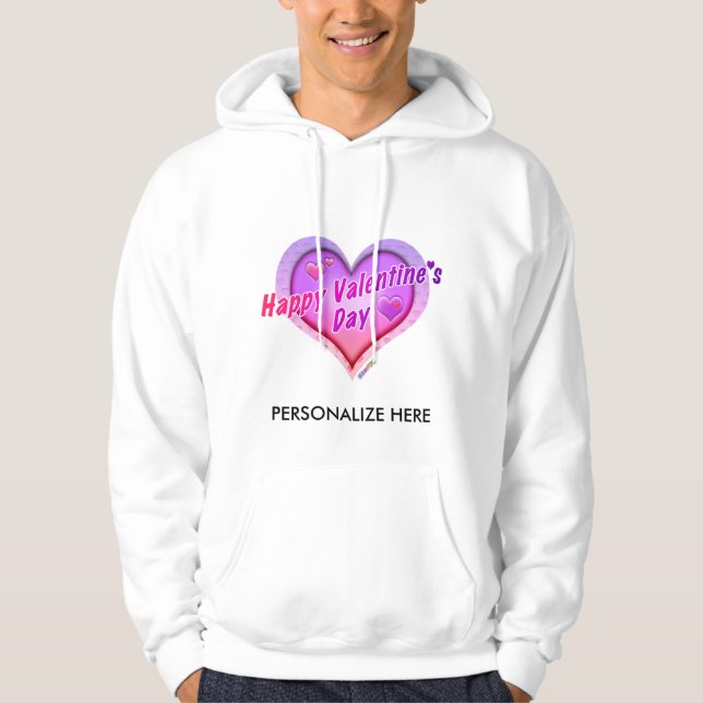 HOODIES SVETTAR - lyckliga valentin dag Tröja Med Luva (Framsida)