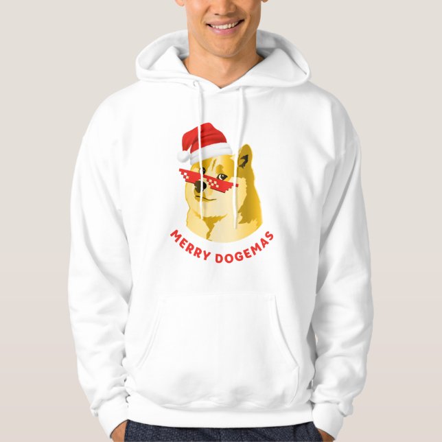 Hoodies with Dogecoin Merry Cryptmas Hoodie (Framsida)