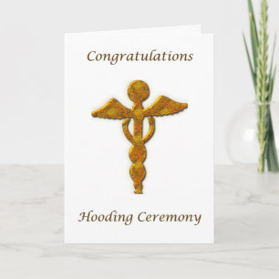 Hooding Ceremony Guld Medical Symbol Gratulerar Kort