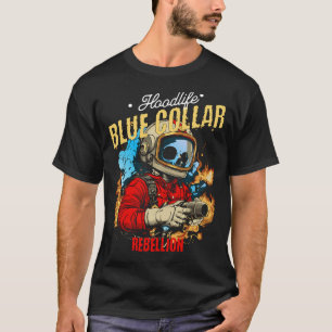 HoodLife Skeleton Welder med flamma och kedjor T Shirt