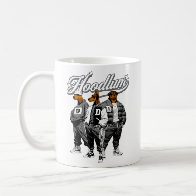 Hoodlum Pack - Streetwear Hund Gang Graphic Tee Kaffemugg (Vänster)