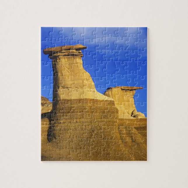 Hoodoos vid Drumheller Alberta, Kanada 2 Pussel (Vertikal)