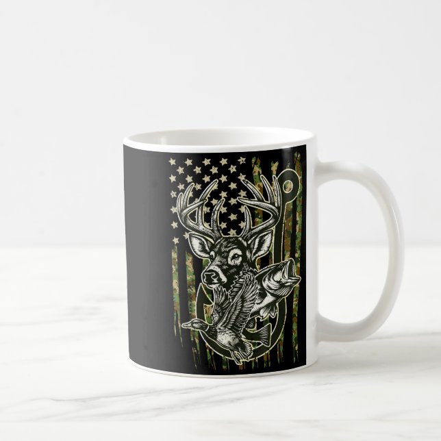 Hook Antler Heart Love Fishing Hunting Fish Deer H Kaffemugg (Höger)