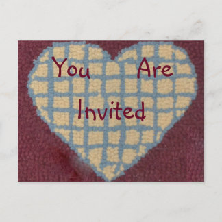 Hookad Matta Heart-inbjudan Inbjudan Vykort