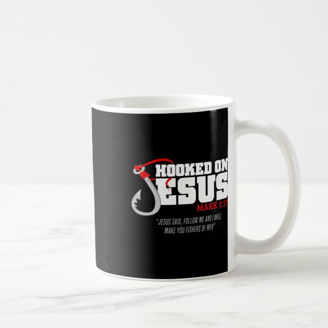 Hookad på Jesus Mark 117 Religiösa Bible Verse - F Kaffemugg (Höger)