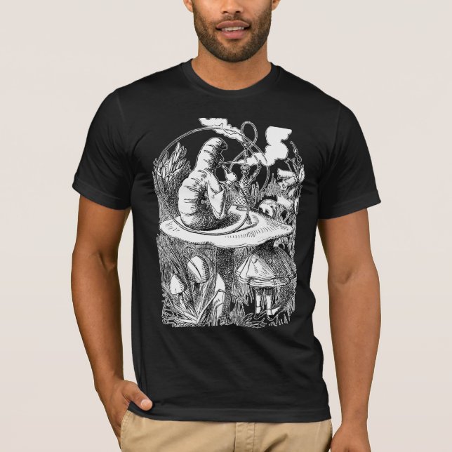 Hookah, Mushroom, Caterpelare, Alice i underlandet T Shirt (Framsida)
