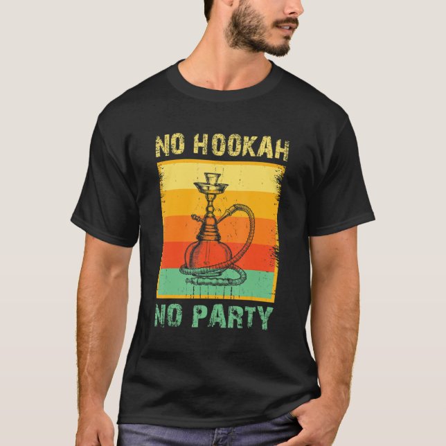 Hookah Party Shisha Smoker Narghile Smoking T Shirt (Framsida)