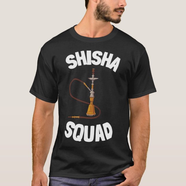Hookah Pub och Waterpipe Shisha Smoker roligt T Shirt (Framsida)