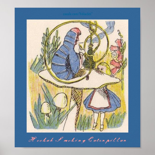 Hookah Smoking Caterpelare Poster (Framsidan)