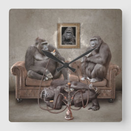 Hookah Time Clock Fyrkantig Klocka