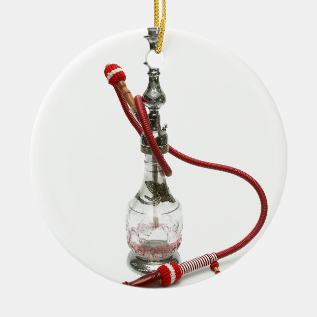 Hookah Vatten Pipe Julgransprydnad Keramik (Framsidan)