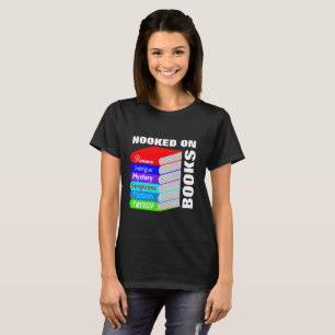 Hookat på Novelty Bok i Bokar Älskare Tee Shirt