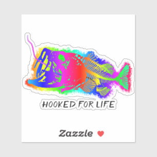 HOOKED FOR LIFE Multi-Färg Klistermärken