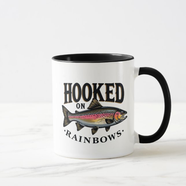 Hooked on Rainbows Trout Fishing Mugg (Höger)