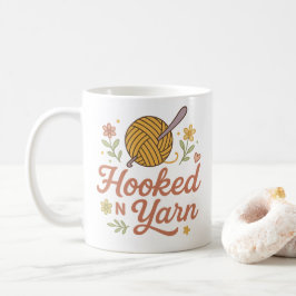 Hooked on Yarn Cute Crochet Lover Design for Craft Kaffemugg
