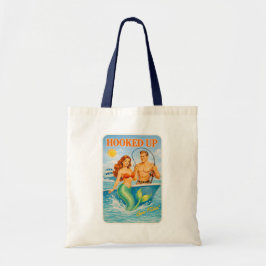 Hooked Up Fishing Pin-Up Mermaid Funny Retro Beach Tygkasse