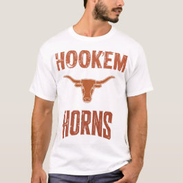 Hook'em Horns - Texas Bull Head with Longhorn T Shirt