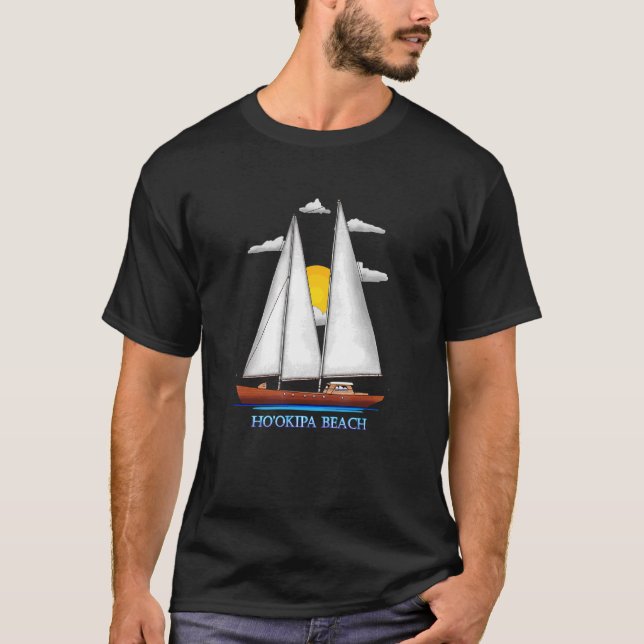 Ho'okipa Beach Coastal Nautical Sailing Sailor Des T Shirt (Framsida)