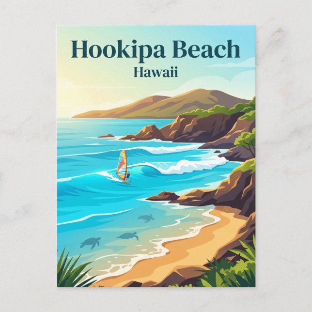 Hookipa Beach Hawaii Vykort (Framsida)