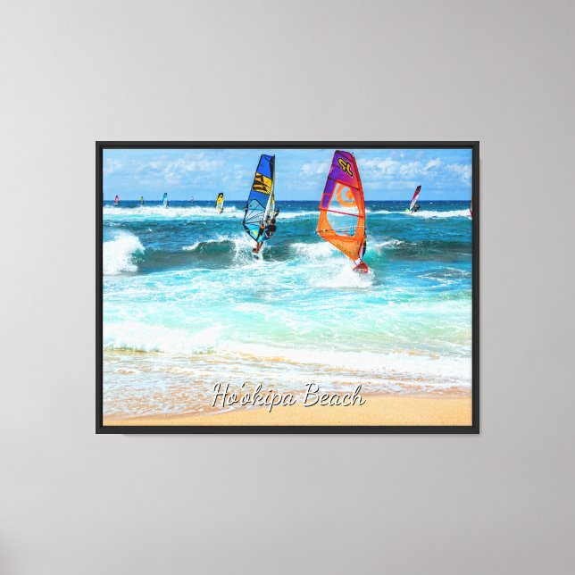Ho'okipa Beach vind surfare Canvastryck (Framsida)