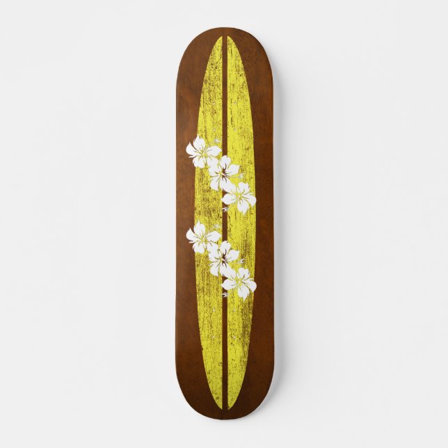 Hookipa Vintage Surfa Faux Wood Skateboard (Framsida)