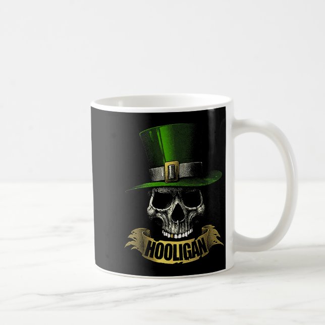 Hooligan Skull Funny Iri-shirt  Kaffemugg (Höger)