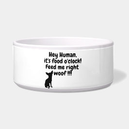 Hooman! Klockan är nu! Rolig hund skål