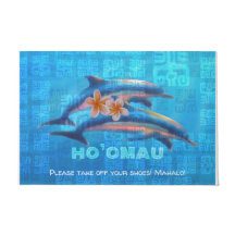 HO'OMAU Hawaiianska delfiner Primitive Collage