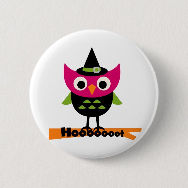 Hoooot Uggla Halloween T-shirts och gåvor Knapp (Framsida)