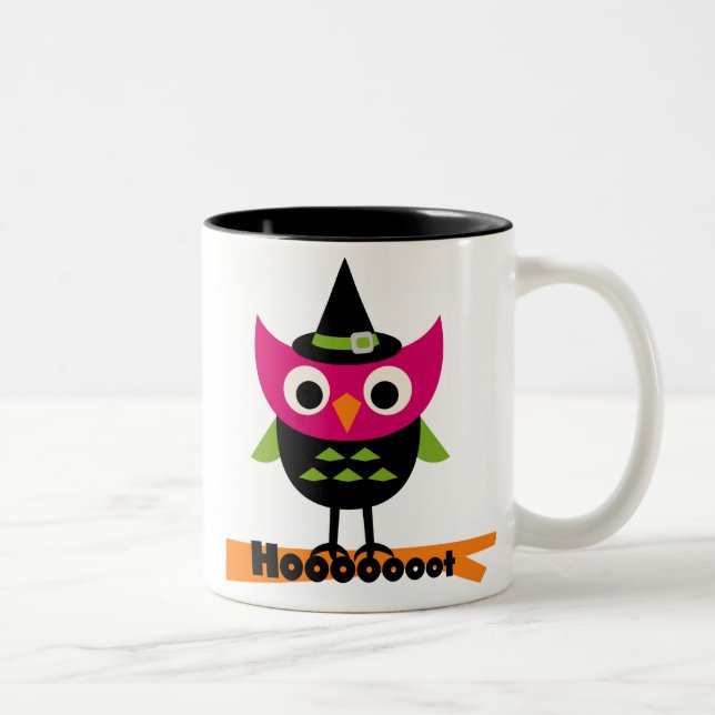 Hoooot Uggla Halloween T-shirts och gåvor Två-Tonad Mugg (Höger)
