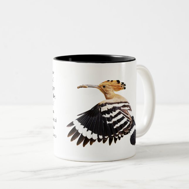 Hoopoe Bird illustration Bird Art Fågelskådare Gif Två-Tonad Mugg (Framsida höger)