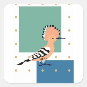 hoopoe fyrkantigt klistermärke