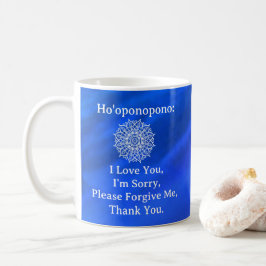 Ho'oponopono Förlåtelse Blå Ombre Mandala Kaffemugg