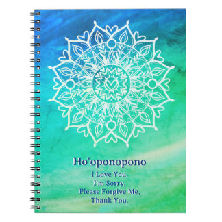 Ho'oponopono Förlåtelse Journal | Blå Grön Anteckningsbok