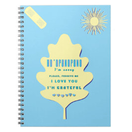 Ho'oponopono Healing Mantra - Light Blue Andlig Anteckningsbok