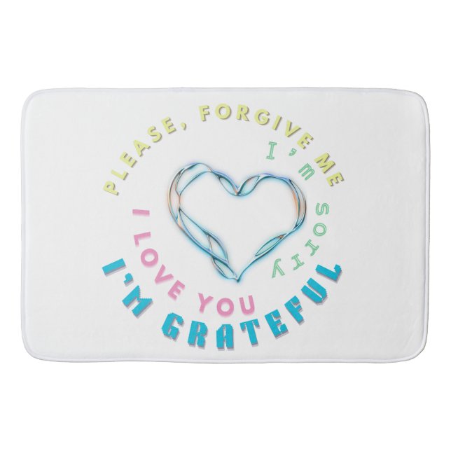 Ho'oponopono Healing Mantra - Light Blue Andlig Badrumsmatta (Framsidan)