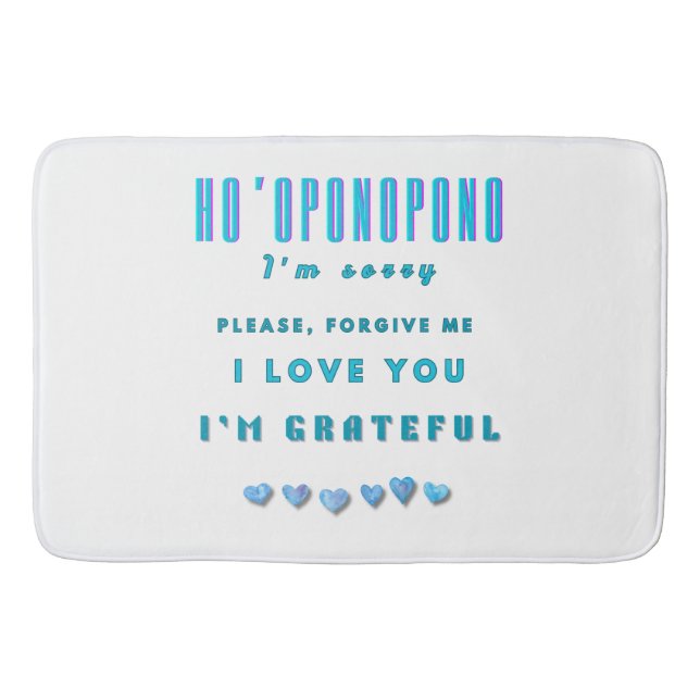 Ho'oponopono Healing Mantra - Light Blue Andlig Badrumsmatta (Framsidan)