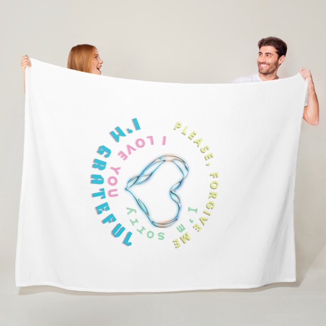 Ho'oponopono Healing Mantra - Light Blue Andlig Fleecefilt (På plats)