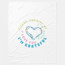 Ho'oponopono Healing Mantra - Light Blue Andlig Fleecefilt