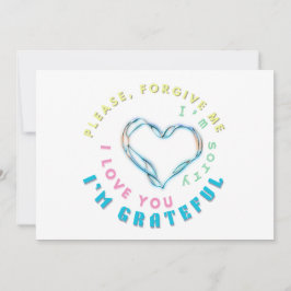 Ho'oponopono Healing Mantra - Light Blue Andlig Inbjudningar