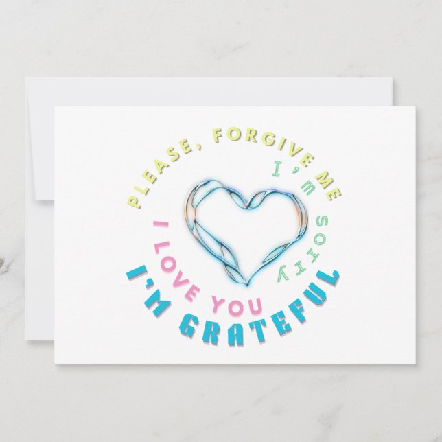 Ho'oponopono Healing Mantra - Light Blue Andlig Inbjudningar (Framsida)