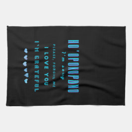 Ho'oponopono Healing Mantra - Light Blue Andlig Kökshandduk