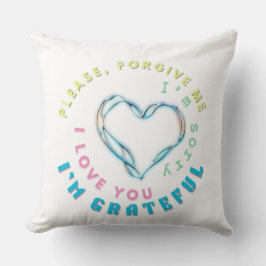 Ho'oponopono Healing Mantra - Light Blue Andlig Kudde